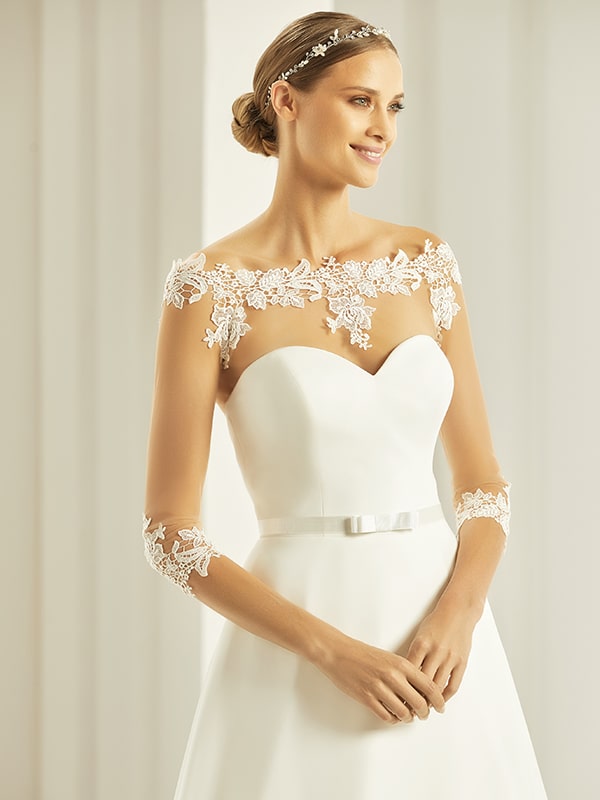 Bolero wedding dress lace best sale